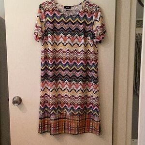 Colorful Zigzag Patterned Dress